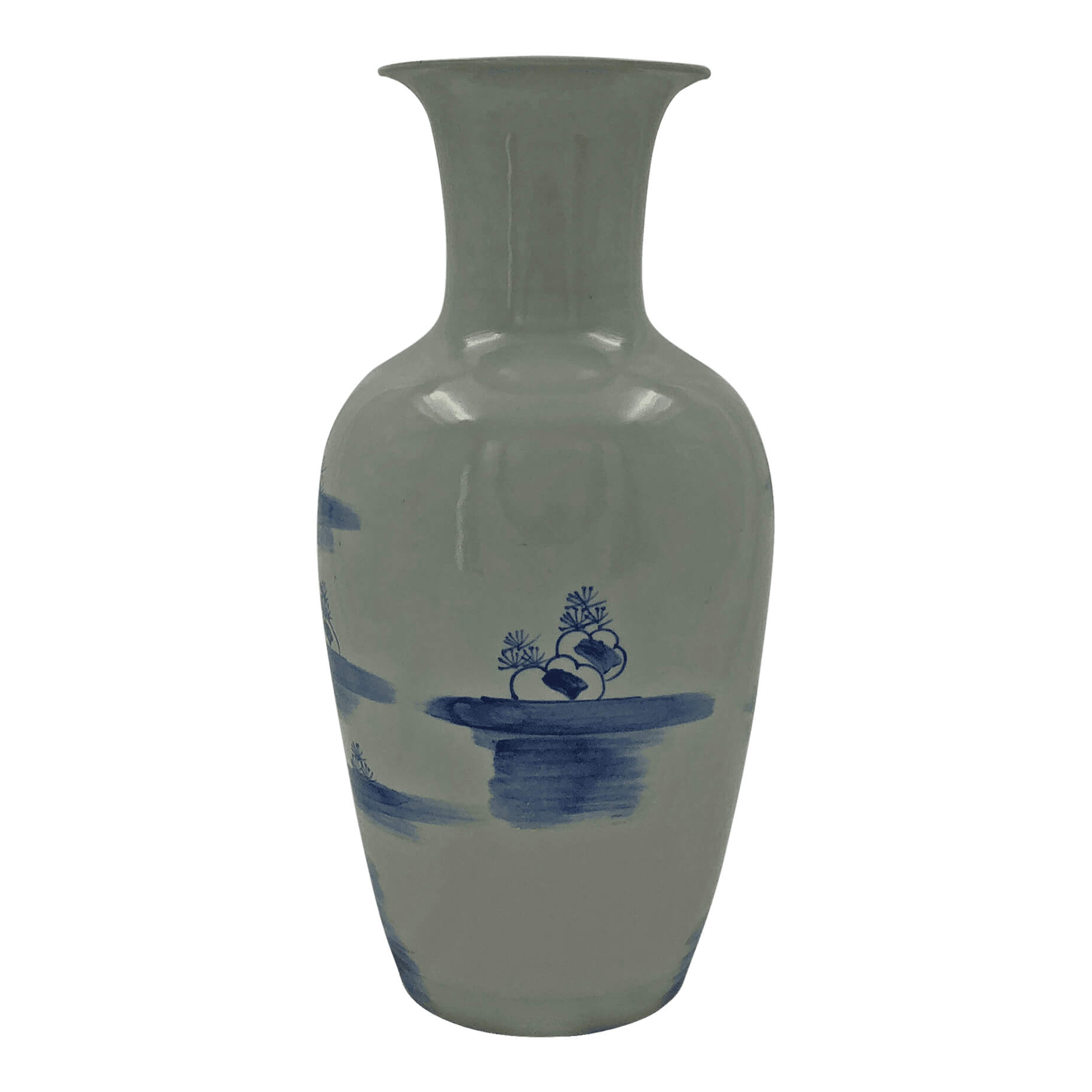 Back of vase with floral motif detail.