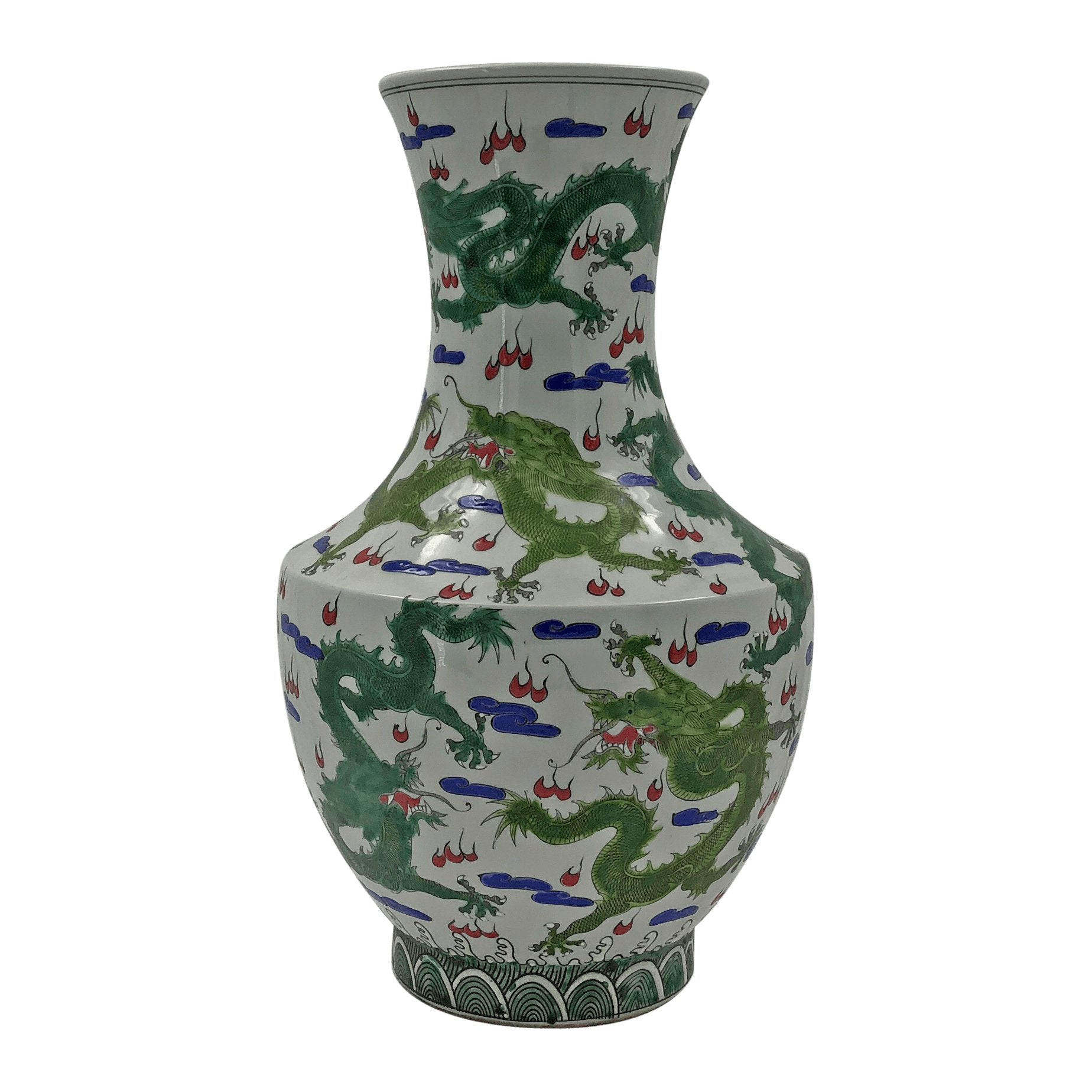 Single Chinese vase, detailed dragon view.