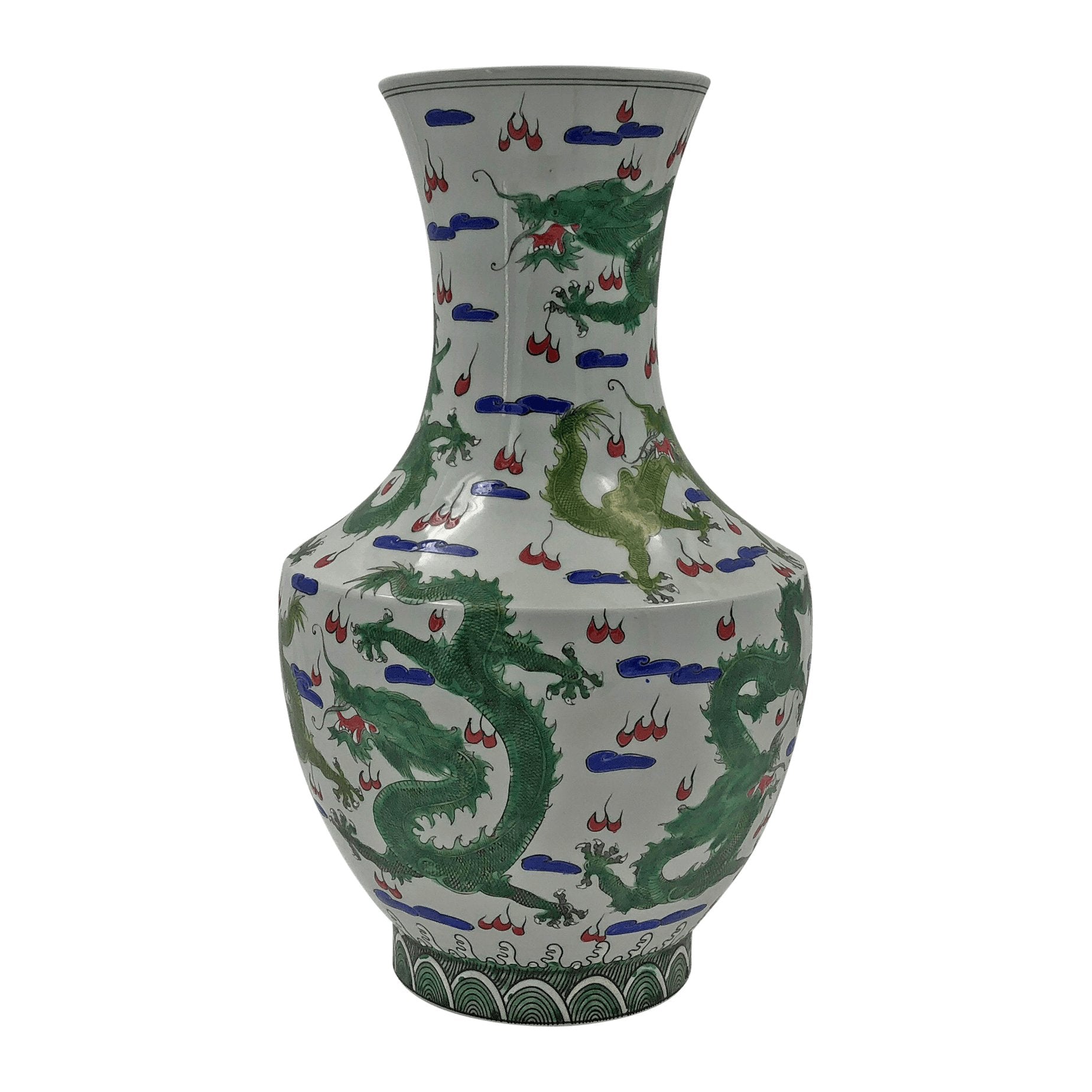 Chinese dragon vase, alternate side design.