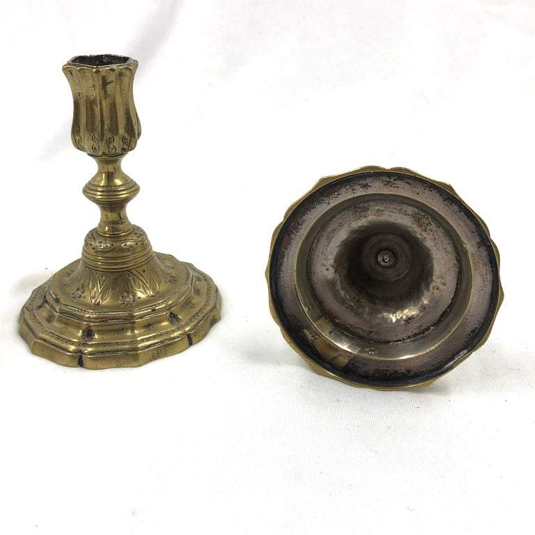 Base and candlestick bottom view, antique French design.