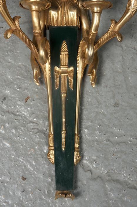 Close-up of decorative detail on Empire sconce.