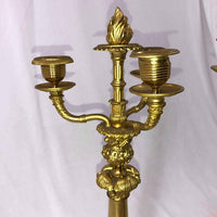 Top section of French Empire candelabra with candle holders.
