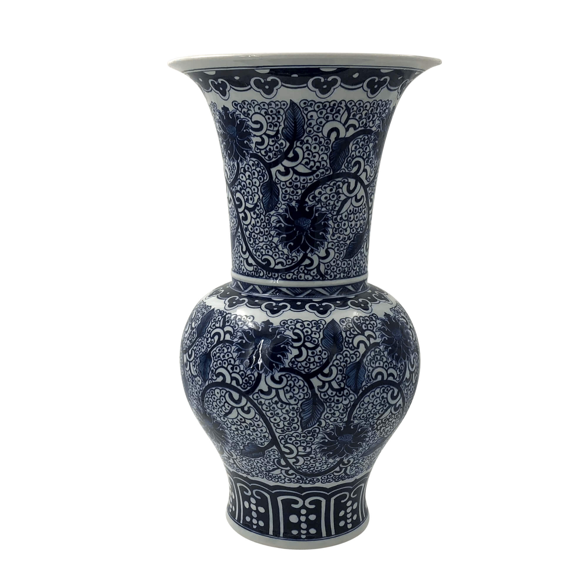 Single Chinese porcelain vase, intricate hand-painted design.