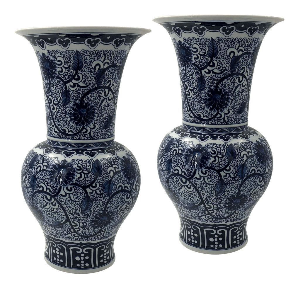 Pair of Chinese porcelain vases, floral pattern.