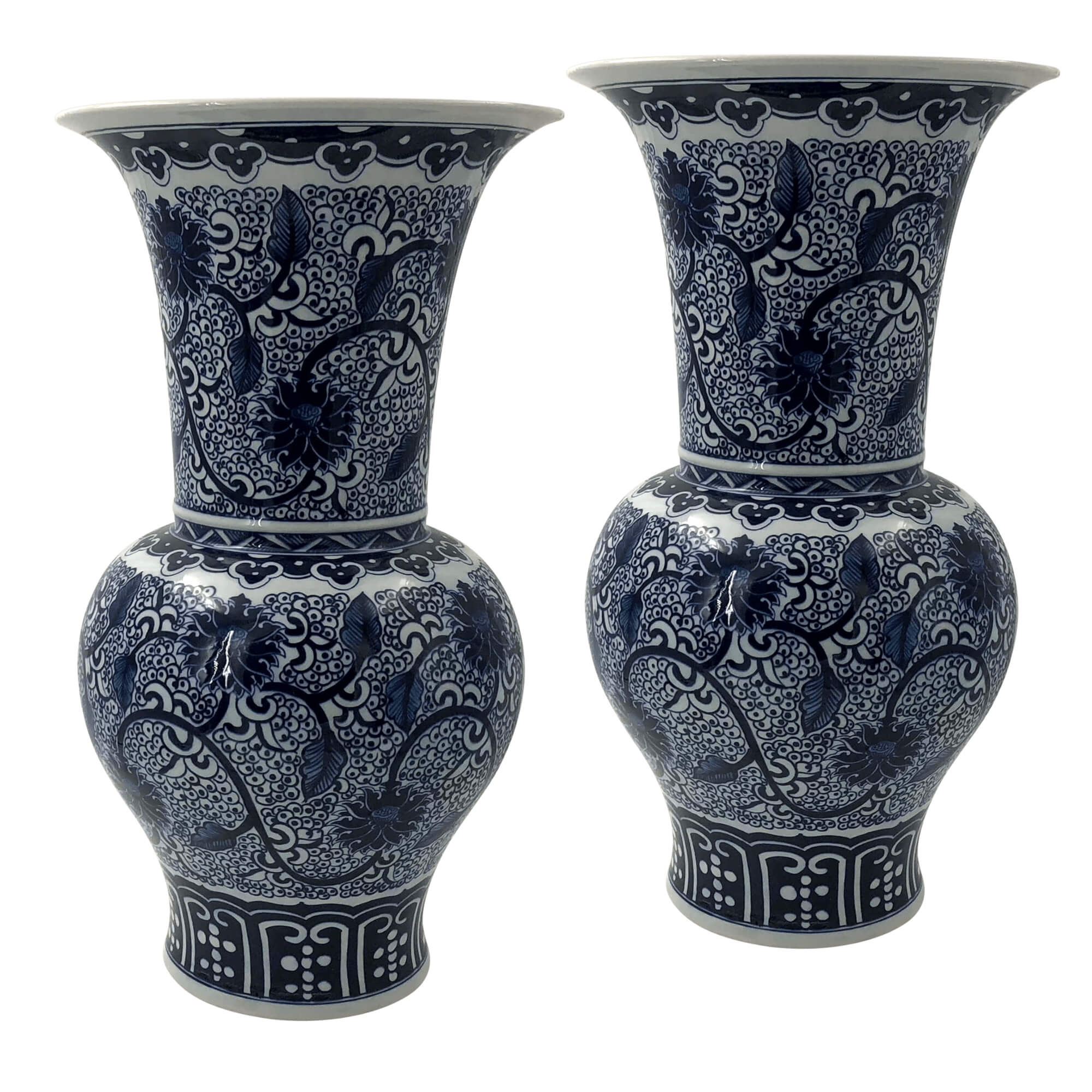 Pair of Chinese porcelain vases, floral pattern.