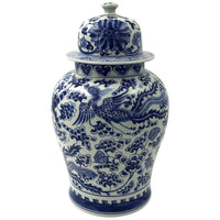 Pair of Large Blue and White Ginger Jars - English Georgian America