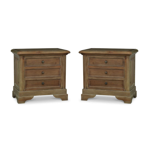 Pair of Mahogany Solid Wood Nightstands