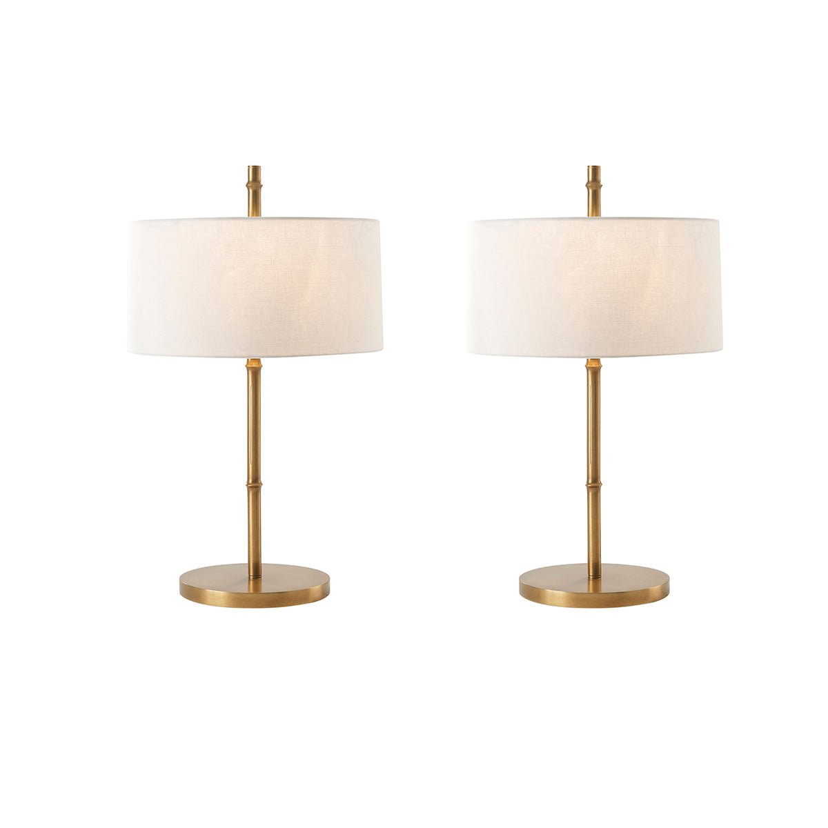 Pair of Mid Century table lamps with white shades