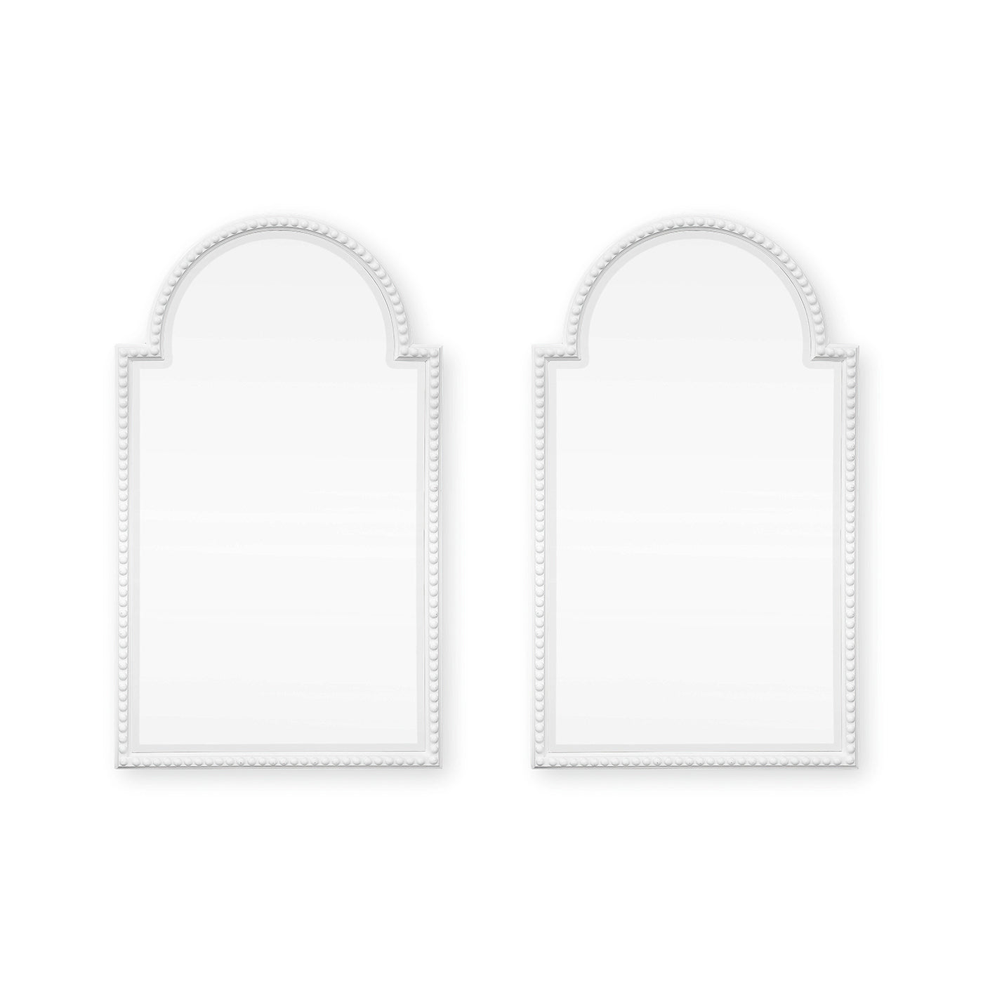 Pair of painted Queen Anne style mirrors, front view.