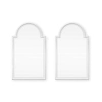 Pair of painted Queen Anne style mirrors, front view.
