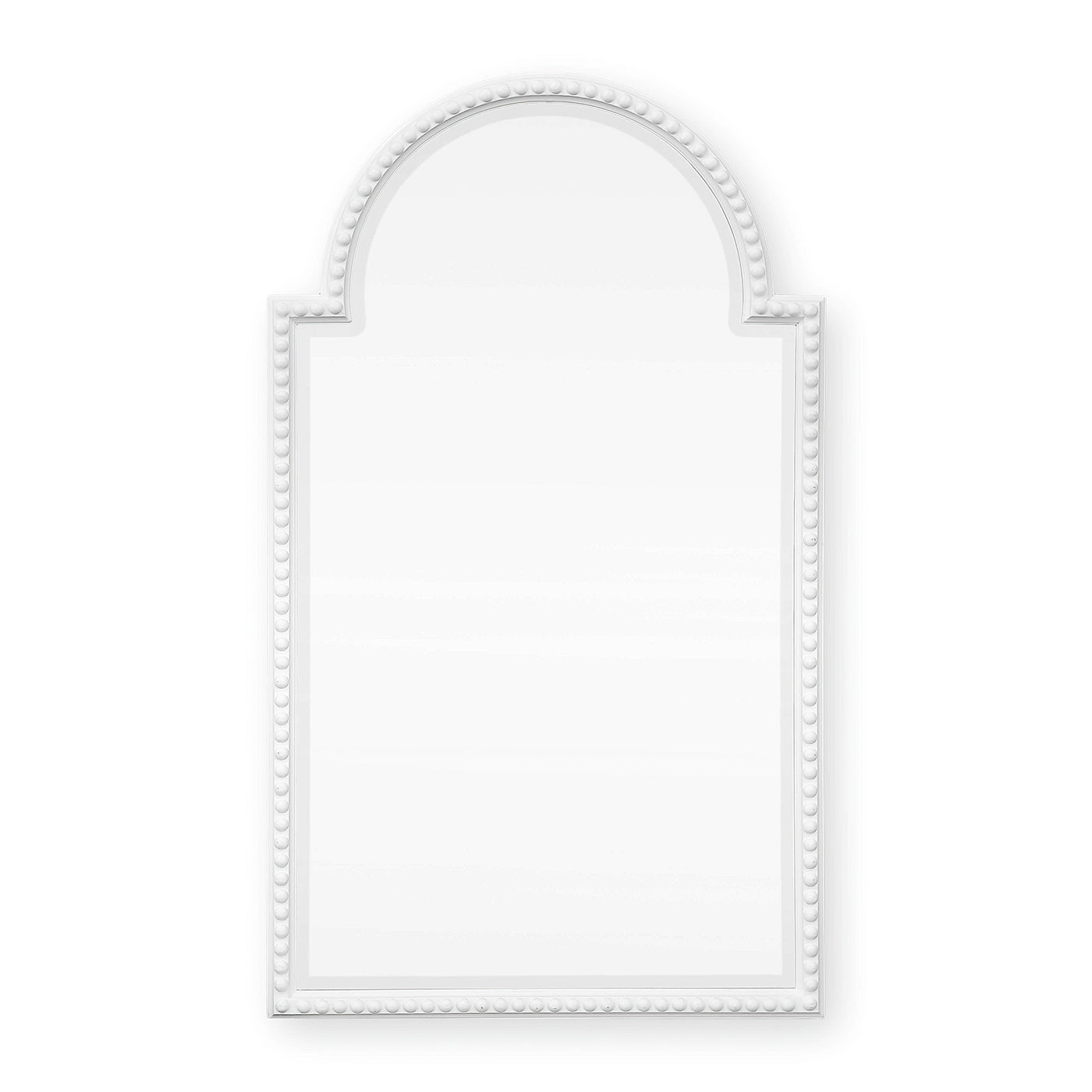 Single Queen Anne style mirror, detailed decorative edge.