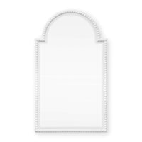 Single Queen Anne style mirror, detailed decorative edge.