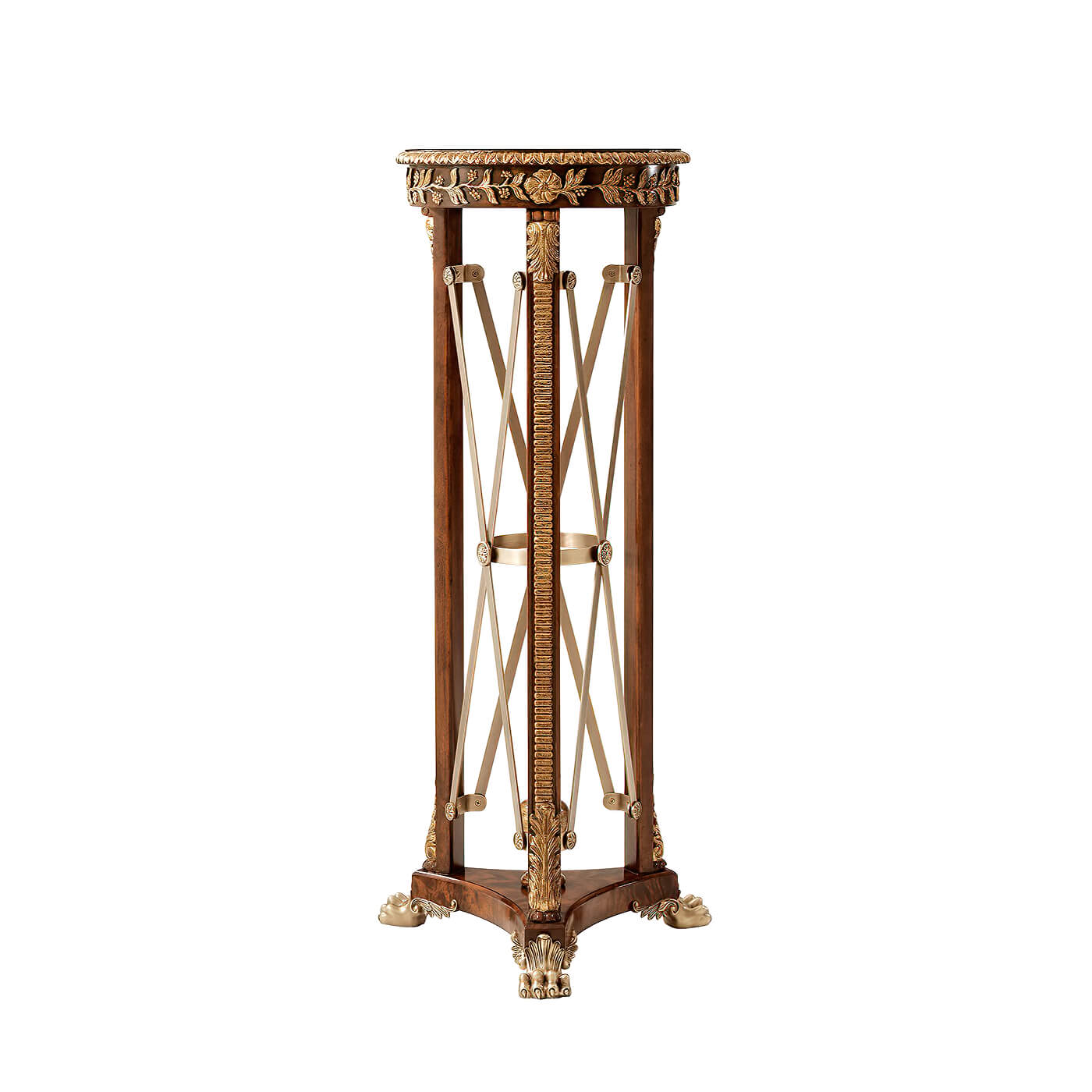 Side view of regency style pedestal’s detailed structure.