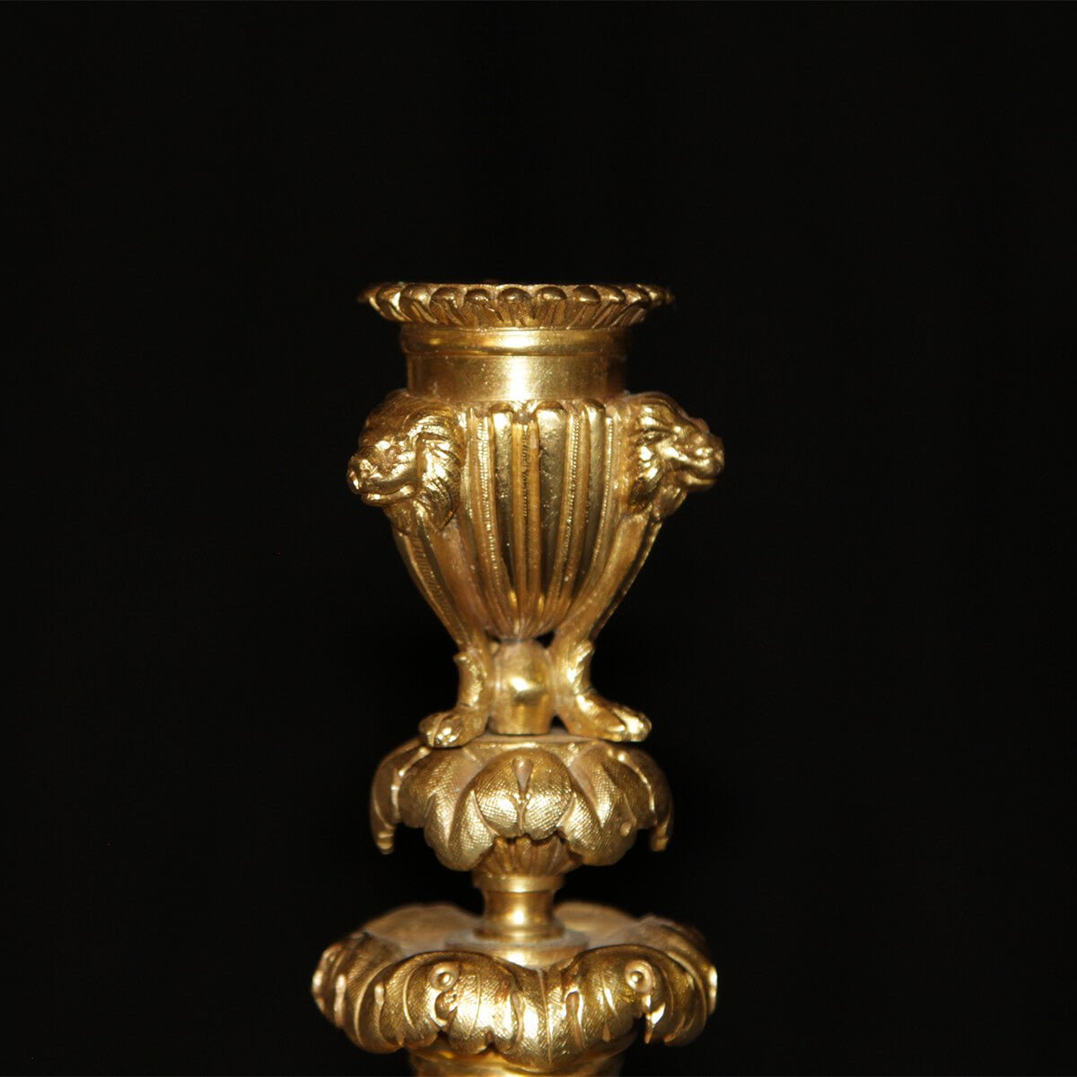 Detailed top view of candlestick showing intricate design.