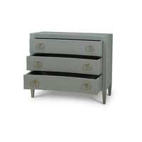 Chest of drawers with open drawers.