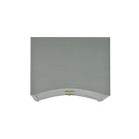 Top view of pale blue nightstand, curved display.