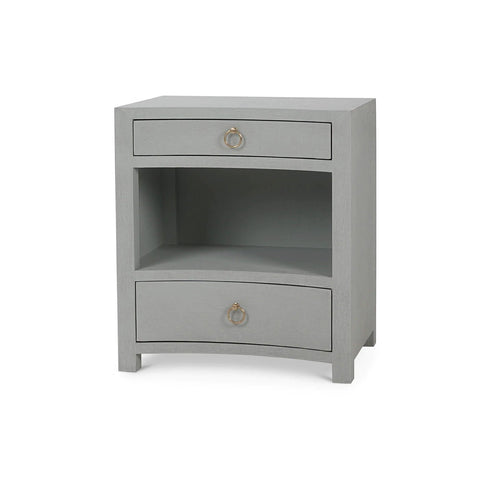 Pale Blue Linen Wrapped Nightstand