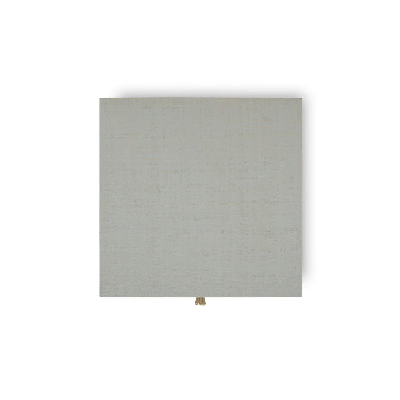 Top view of square raffia nightstand.