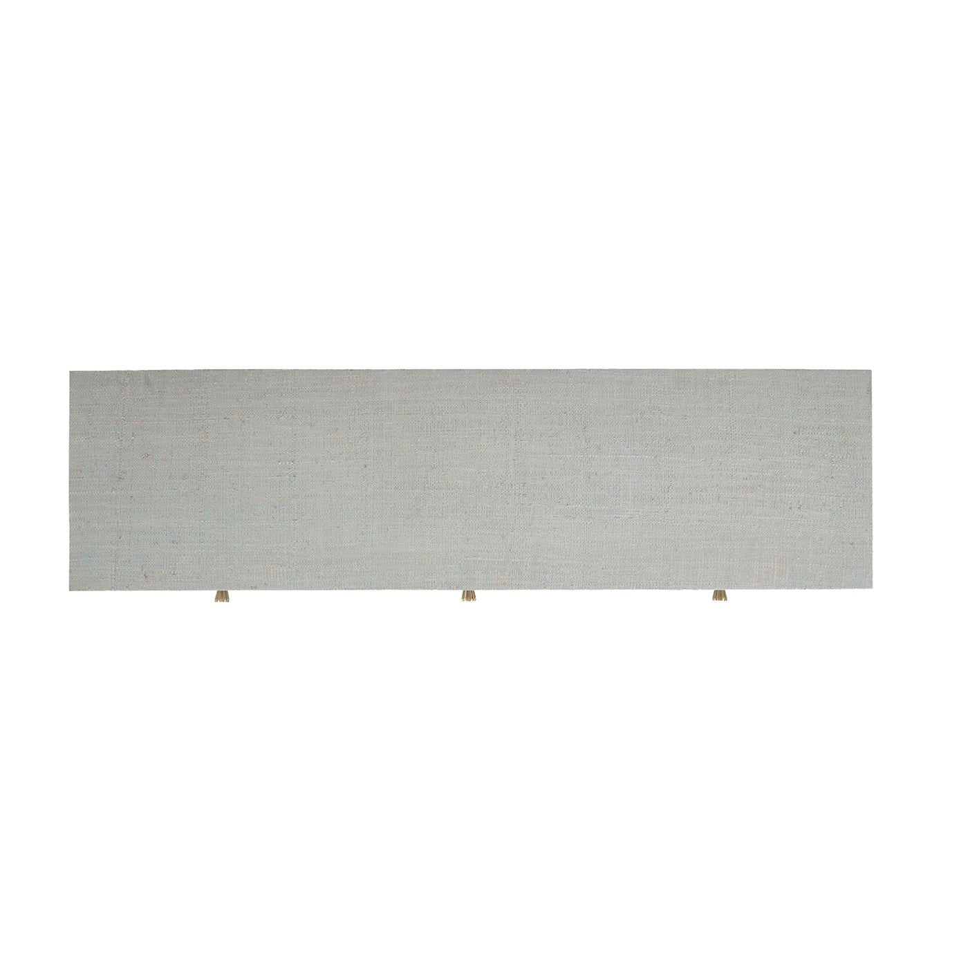 Top view of pale blue console table.