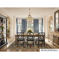 Dining room setup with classic dining table and chairs.