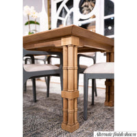 Close-up of table leg detailing, alternate finish.