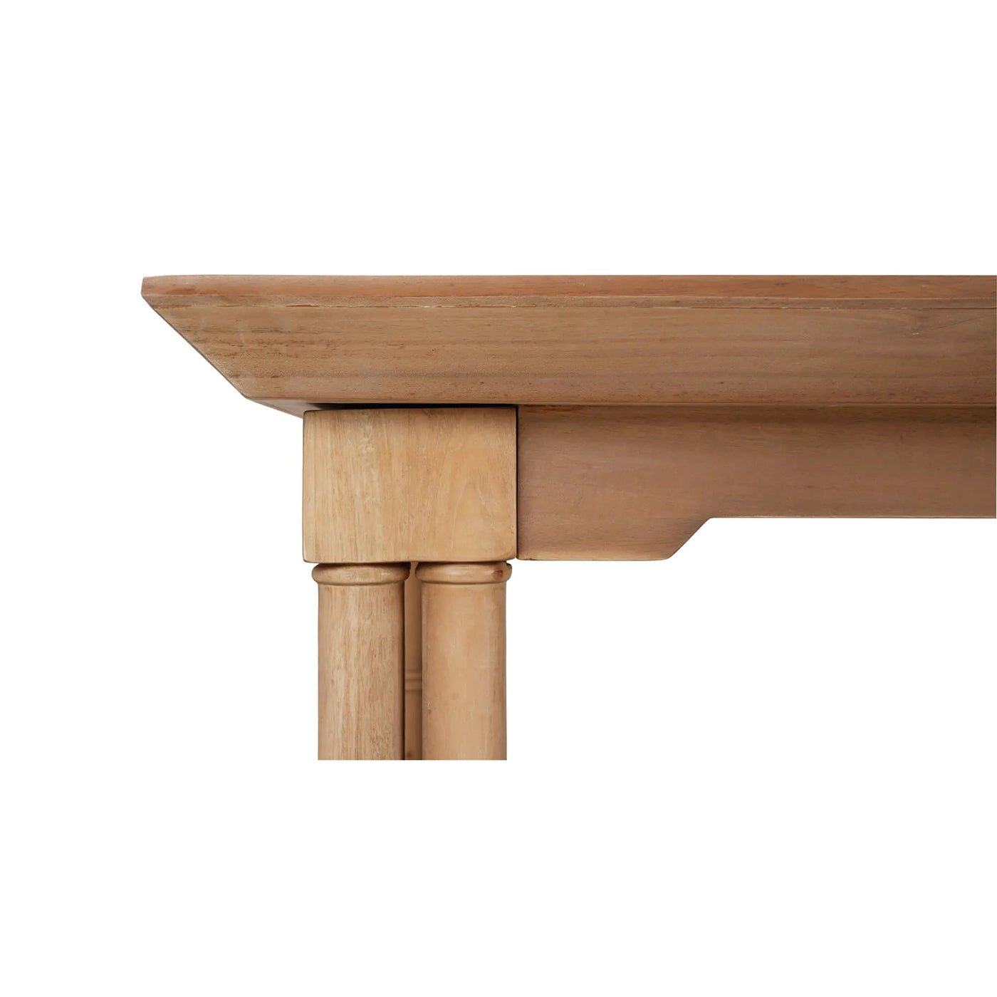 Corner detail of Palm Beach Regency dining table construction.