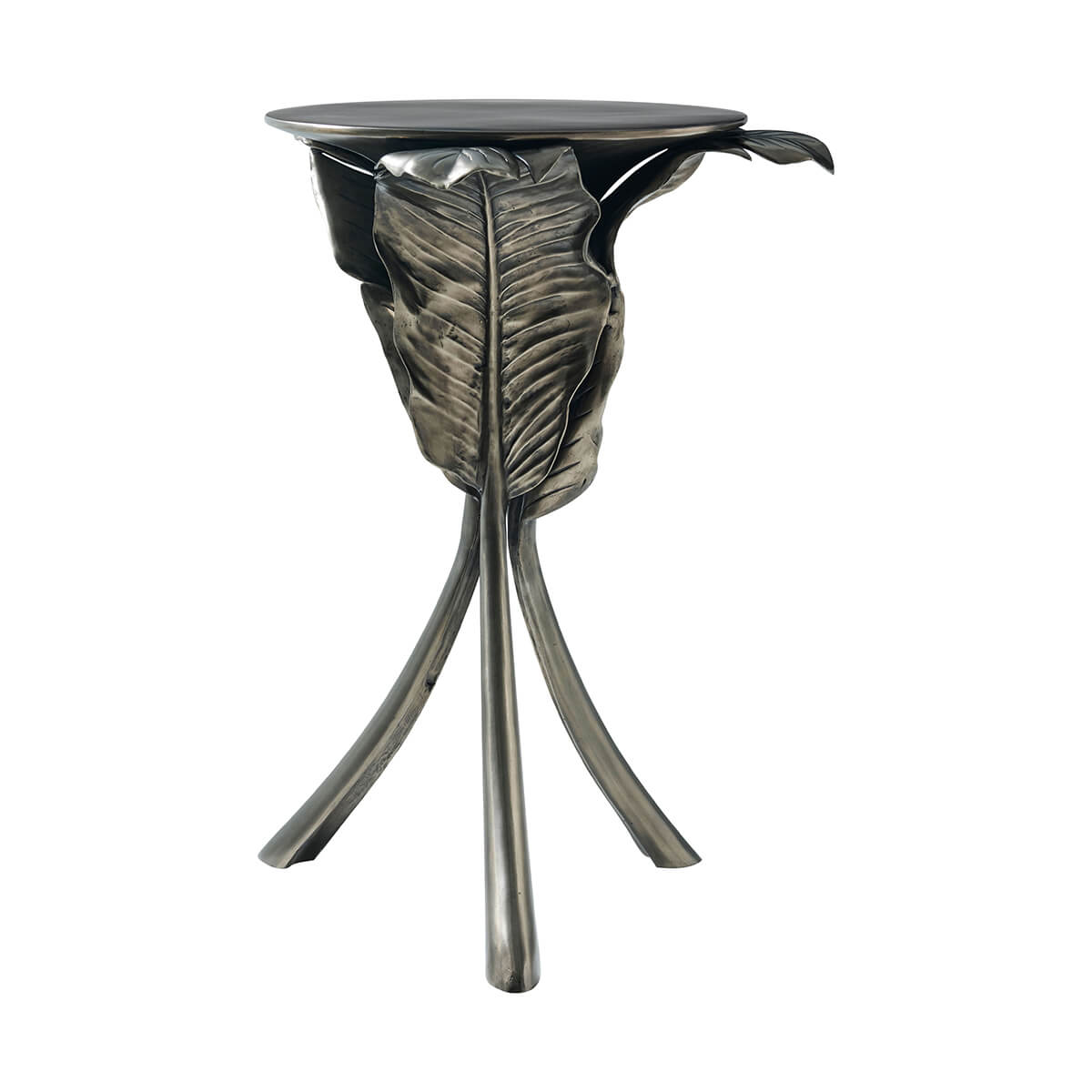 Leaf-inspired accent table with detailed sculptural elements.
