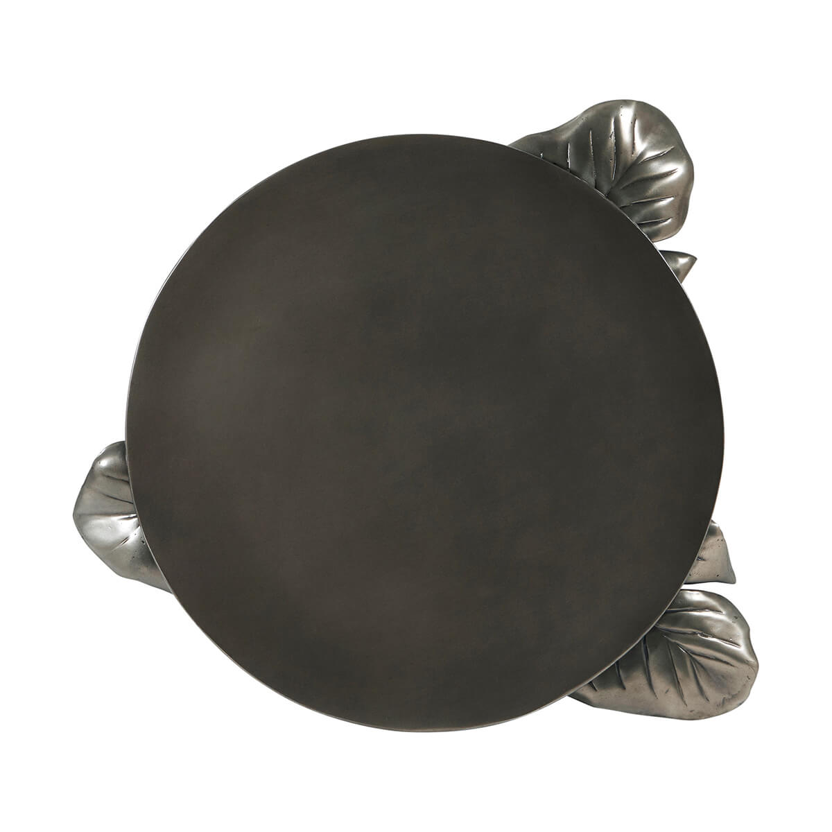 Top view of leaf-accented table design.