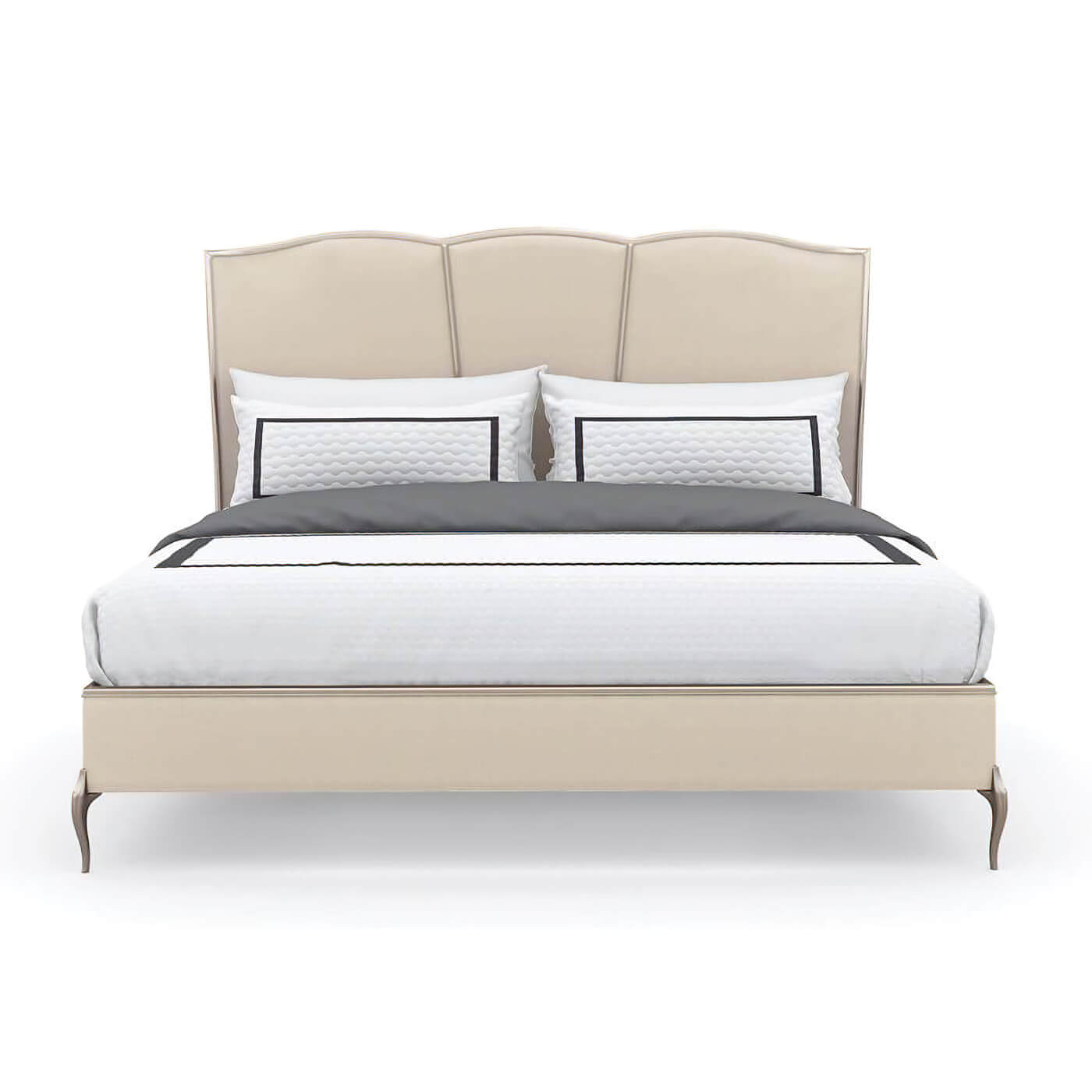 Front view of Parisian Upholstered King Bed in neutral.