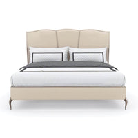 Front view of Parisian Upholstered King Bed in neutral.