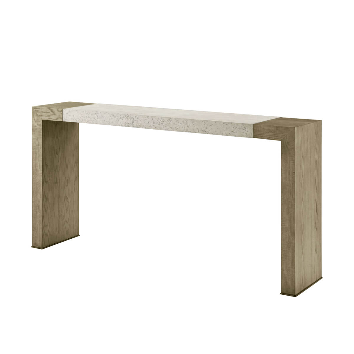 Light console table angled side view.