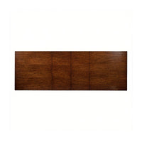 Top view, extended Parsons table, mahogany, seamless look.