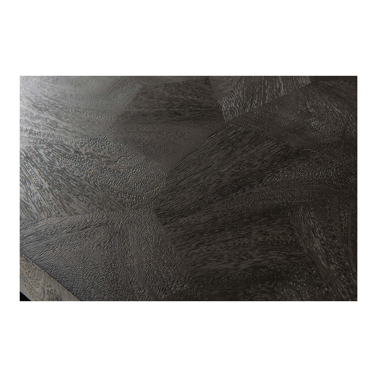Detail of Parsons console table textured surface.