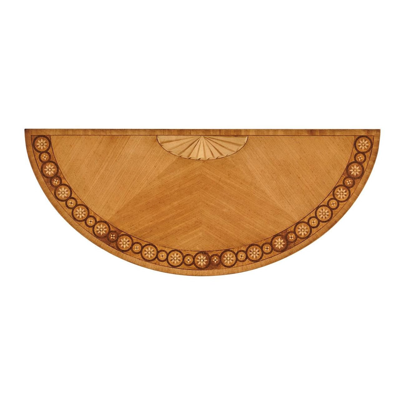 Top-down view of demi-lune table design.