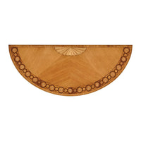 Top-down view of demi-lune table design.