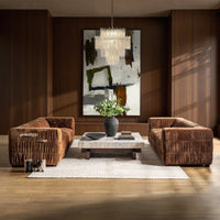 Pleated Velvet Sofa - Bronze, view 11