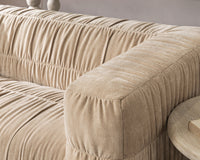 Pleated Velvet Sofa - French Vanilla, view 7
