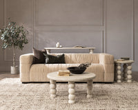 Pleated Velvet Sofa - French Vanilla, view 8