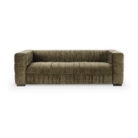 Pleated Velvet Sofa - Olive Green, view 2