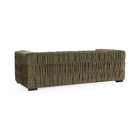Pleated Velvet Sofa - Olive Green, view 4