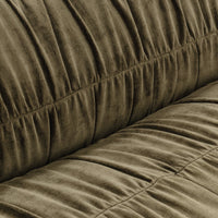 Pleated Velvet Sofa - Olive Green, view 6