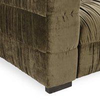 Pleated Velvet Sofa - Olive Green, view 7
