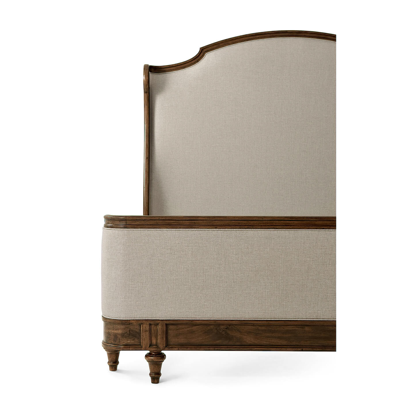 Close-up of headboard and footboard, carved details.