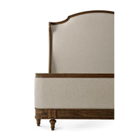 Close-up of headboard and footboard, carved details.