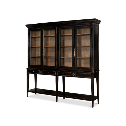 Provincial Ebonized Display Cabinet