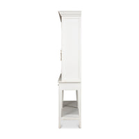 Side profile of white display cabinet.