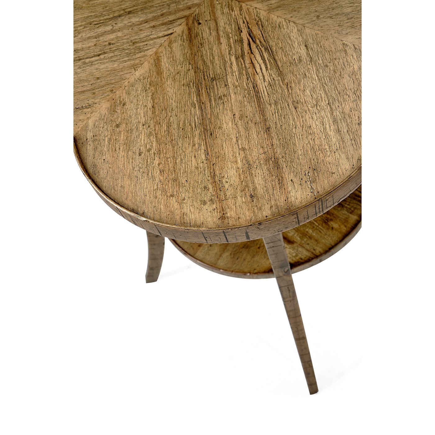 Leg and surface detail of quatrefoil end table.