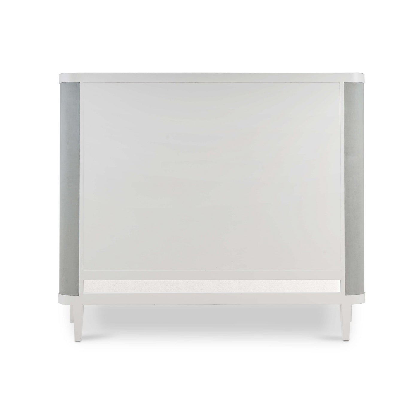 Back view of queen bed, minimalist design.
