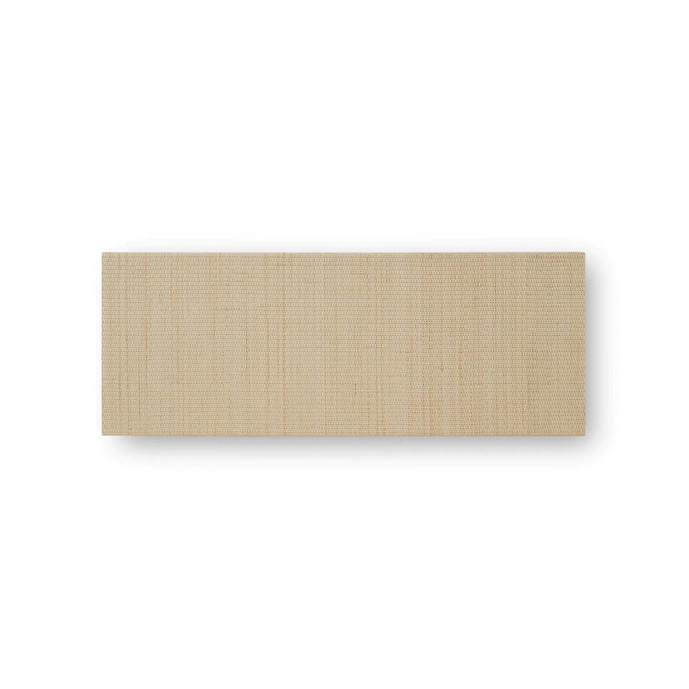 Top view of rattan wrapped cabinet, showcasing texture.