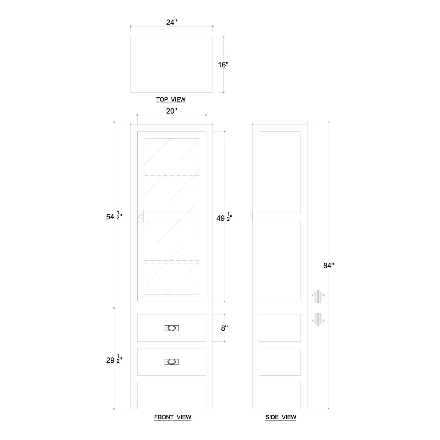 Rattan cabinet dimensions and detailed design layout.